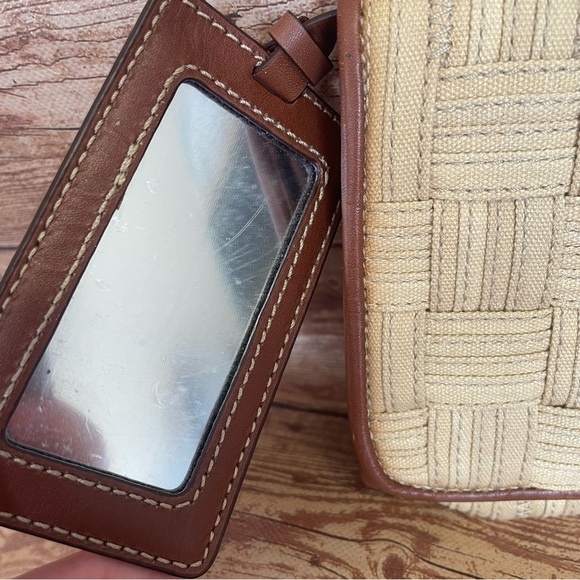 Cole Haan woven clutch hand bag tan color - Picture 2 of 11